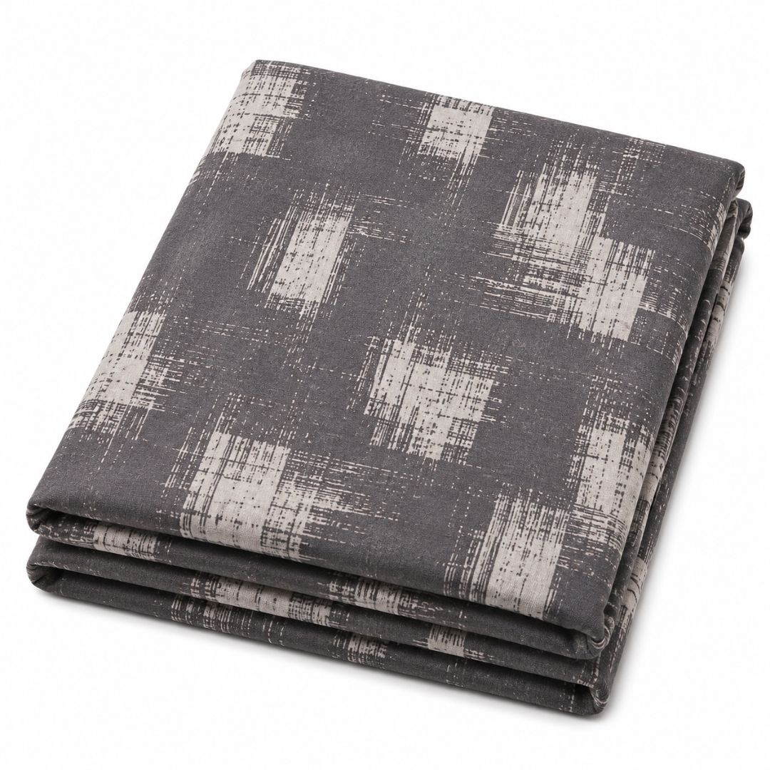 Premium Vintage Grey Abstract Brushstroke Print Fabric